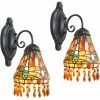 Best Pirce 🎉 Dale Tiffany Dragonfly Beaded Tiffany Wall Sconce Set 2 Pc. ✔️