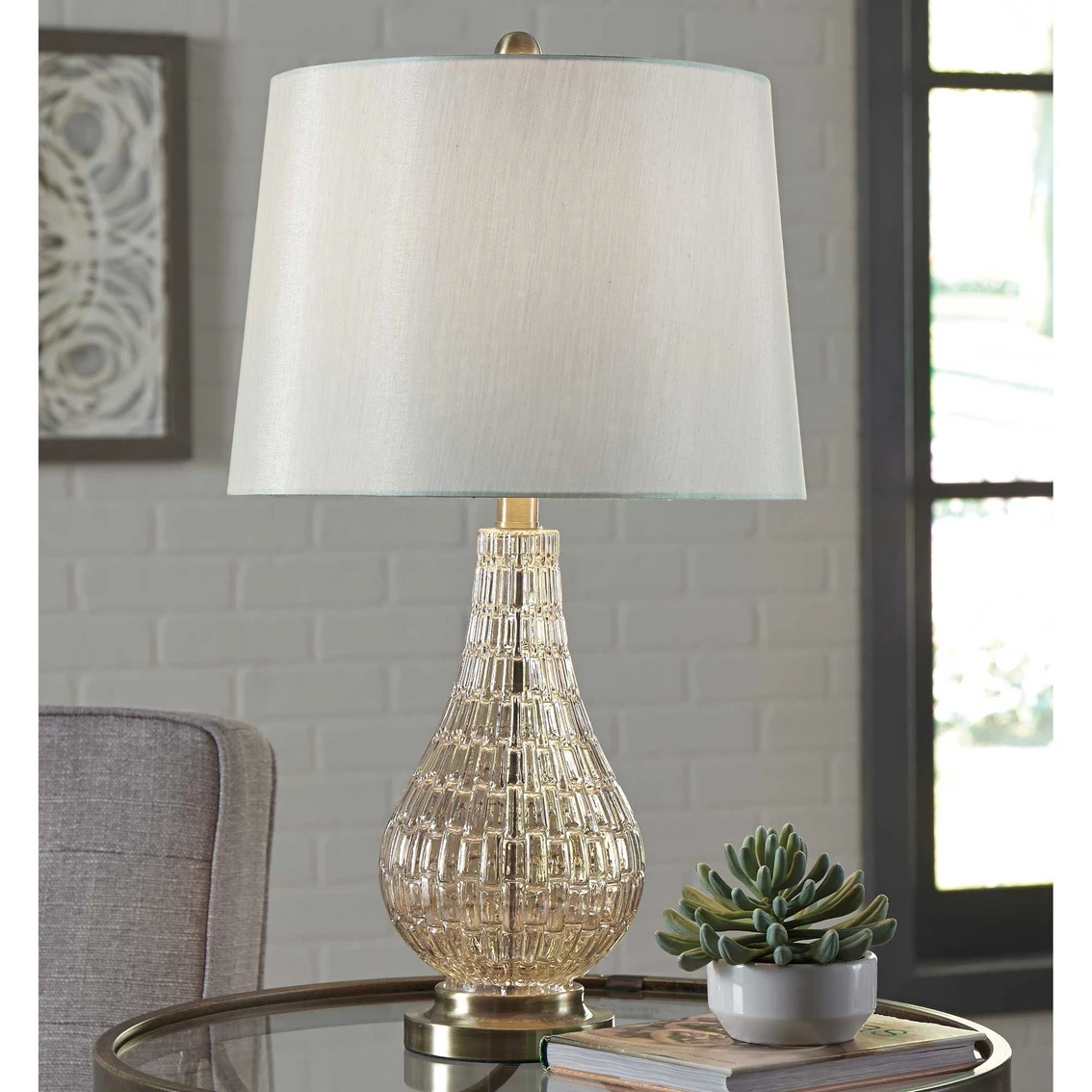 Wholesale ๐คฉ Signature Design By Ashley Latoya 24.6 In. Glass Table Lamp ๐งจ - Image 2