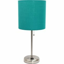 Cheap 🌟 LimeLights 19.5 In. Stick Lamp With Charging Outlet And Fabric Shade ✨