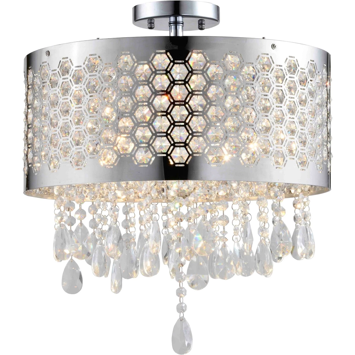 Best Sale ๐ Artiva USA Catalyn 4 Light Chrome Crystal 16.5 X 18 In. Flush Mount Chandelier ๐คฉ